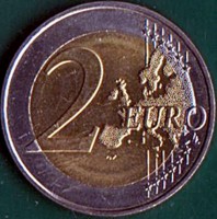 reverse of 2 Euro - Malta's Prehistoric Monuments: Ġgantija Temples (2016) coin from Malta. Inscription: 2 EURO LL