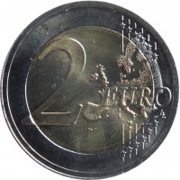reverse of 2 Euro - 100th Anniversary of the Restoration of Lithuania's Independence (2018) coin with KM# 235 from Lithuania. Inscription: 2 EURO LL