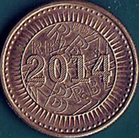 Zimbabwe coin 10 Cents (2014) obverse obverse of 10 Cents (2014) coin with KM# 18 from Zimbabwe. Inscription: 2014 RBZ