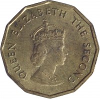 obverse of 1/4 Shilling - Elizabeth II - Norman Conquest (1966) coin with KM# 27 from Jersey. Inscription: QUEEN ELIZABETH THE SECOND