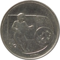 San Marino coin 10 Lire - FAO - Child with Fruits (1976) reverse reverse of 10 Lire - FAO - Child with Fruits (1976) coin with KM# 54 from San Marino. Inscription: L10
