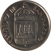 San Marino coin 100 Lire - The Dissemination of Culture (1973) obverse obverse of 100 Lire - The Dissemination of Culture (1973) coin with KM# 28 from San Marino. Inscription: REPVBBLICA DI SAN MARINO