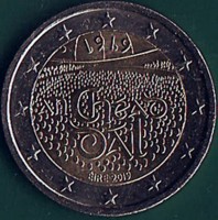 obverse of 2 Euro - 100 Years Since the 1st Meeting of Dail Eireann (2019) coin from Ireland.