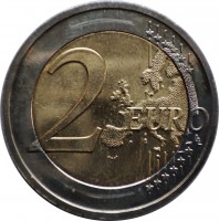 reverse of 2 Euro - Lithuanian Ethnographic Regions: Samogitia (2019) coin from Lithuania. Inscription: 2 EURO LL