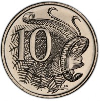 Australia coin 10 Cents - Elizabeth II - 6th Portrait (2019 - 2020) reverse reverse of 10 Cents - Elizabeth II - 6th Portrait (2019 - 2020) coin from Australia. Inscription: 10 SD