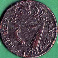 reverse of 1/2 Penny - William III (1696) coin from Ireland.