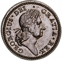 United States coin 1/2 Penny - George I (1722) obverse obverse of 1/2 Penny - George I (1722) coin with KM# 2 from United States.