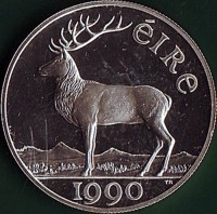 Ireland coin 10 ECU - EEC Council Meeting in Dublin (1990) reverse reverse of 10 ECU - EEC Council Meeting in Dublin (1990) coin with X# 2 from Ireland. Inscription: éire TR 1990