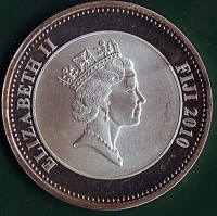 Fiji coin 1 Dollar - Elizabeth II - Battle of Hastings (2010) obverse obverse of 1 Dollar - Elizabeth II - Battle of Hastings (2010) coin from Fiji. Inscription: ELIZABETH II FIJI 2010