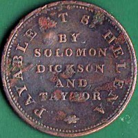 Saint Helena coin 1/2 Penny - George IV (1821) reverse reverse of 1/2 Penny - George IV (1821) coin with KM# Tn1 from Saint Helena. Inscription: PAYABLE AT ST HELENA BY SOLOMON DICKSON AND TAYLOR