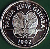 obverse of 10 Kina - Elizabeth II - Butterfly - Platinum (1992) coin with KM# 33a from Papua New Guinea. Inscription: PAPUA NEW GUINEA 1992