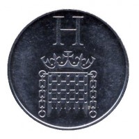 United Kingdom coin 10 Pence - Elizabeth II - Letter H - Houses of Parliament - 5'th Portrait (2018 - 2019) reverse reverse of 10 Pence - Elizabeth II - Letter H - Houses of Parliament - 5'th Portrait (2018 - 2019) coin from United Kingdom. Inscription: H