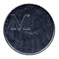 reverse of 10 Pence - Elizabeth II - Letter M - Mackintosh - 5'th Portrait (2018 - 2019) coin from United Kingdom. Inscription: M