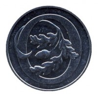 reverse of 10 Pence - Elizabeth II - Letter O - Oak Tree - 5'th Portrait (2018 - 2019) coin from United Kingdom. Inscription: O