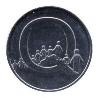 United Kingdom coin 10 Pence - Elizabeth II - Letter Q - Queuing - 5'th Portrait (2018 - 2019) reverse reverse of 10 Pence - Elizabeth II - Letter Q - Queuing - 5'th Portrait (2018 - 2019) coin from United Kingdom. Inscription: Q