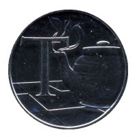 United Kingdom coin 10 Pence - Elizabeth II - Letter T - Tea - 5'th Portrait (2018 - 2019) reverse reverse of 10 Pence - Elizabeth II - Letter T - Tea - 5'th Portrait (2018 - 2019) coin from United Kingdom. Inscription: T