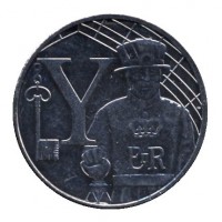 United Kingdom coin 10 Pence - Elizabeth II - Letter Y - Yeoman Warder - 5'th Portrait (2018 - 2019) reverse reverse of 10 Pence - Elizabeth II - Letter Y - Yeoman Warder - 5'th Portrait (2018 - 2019) coin from United Kingdom. Inscription: Y
