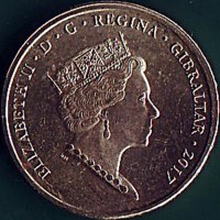Gibraltar coin 1 Pound - Elizabeth II - 50th Anniversary of the Referendum of 1967 (2017) obverse obverse of 1 Pound - Elizabeth II - 50th Anniversary of the Referendum of 1967 (2017) coin from Gibraltar. Inscription: ELIZABETH II · D · G · REGINA · GIBRALTAR · 2017 PM