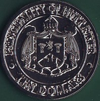 reverse of 10 Dollars - Graeme I (2018) coin from Hutt River. Inscription: PRINCIPALITY OF HUTT RIVER TEN DOLLARS