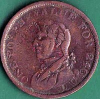 obverse of 1 Penny - George III (1815) coin from Ireland.