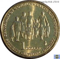 Australia coin 1 Dollar - Elizabeth II - Age pensions 100th Anniversary (2009) reverse reverse of 1 Dollar - Elizabeth II - Age pensions 100th Anniversary (2009) coin with KM# 1498 from Australia. Inscription: CENTENARY OF COMMONWEALTH AGE PENSION 1 DOLLAR SECURITY-SUPPORT-DIGNITY