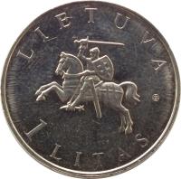 Lithuania coin 1 Litas - Vilnius – European Capital of Culture 2009 (2009) obverse obverse of 1 Litas - Vilnius – European Capital of Culture 2009 (2009) coin with KM# 162 from Lithuania. Inscription: LIETUVA 1 LITAS