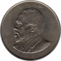 obverse of 1 Shilling - Without legend (1966 - 1968) coin with KM# 5 from Kenya.