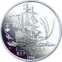 obverse of 200 Korún - Móric Beňovský (1996) coin with KM# 34 from Slovakia. Inscription: SLOVENSKÁ REPUBLIKA 1996