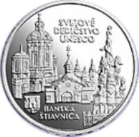 Slovakia coin 200 Korún - Banská tiavnica (1997) reverse reverse of 200 Korún - Banská tiavnica (1997) coin with KM# 38 from Slovakia. Inscription: SVETOVÉ DEDIČSTVO UNESCO BANSKÁ ŠTIAVNICA