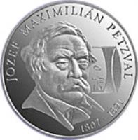 Slovakia coin 200 Korún - Jozef Maximilian Petzval (2007) reverse reverse of 200 Korún - Jozef Maximilian Petzval (2007) coin with KM# 105 from Slovakia. Inscription: JOZEF MAXIMILIÁN PETZVAL 1807 - 1891