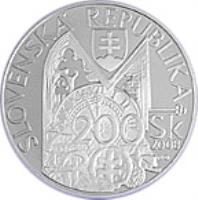 obverse of 200 Korún - Andrej Kmeť (2008) coin with KM# 88 from Slovakia. Inscription: SLOVENSKÁ REPUBLIKA 200 Sk 2008