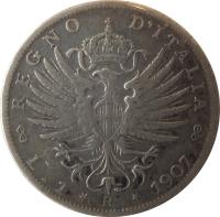 reverse of 1 Lira - Vittorio Emanuele III (1901 - 1907) coin with KM# 32 from Italy. Inscription: REGNO D'ITALIA L.1 R 1901