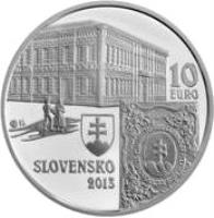 obverse of 10 Euro - Matica slovenská (2013) coin with KM# 131 from Slovakia. Inscription: 10 EURO SLOVENSKO 2013 KL