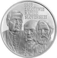 reverse of 10 Euro - Matica slovenská (2013) coin with KM# 131 from Slovakia. Inscription: 1863 ZALOŽENIE MATICE SLOVENSKEJ