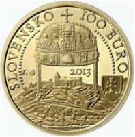obverse of 100 Euro - Maximilian (2013) coin with KM# 132 from Slovakia. Inscription: SLOVENSKO 100 EURO 2013