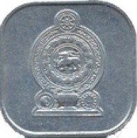 obverse of 5 Cents (1978 - 1991) coin with KM# 139a from Sri Lanka.