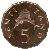reverse of 5 Senti (1966 - 1984) coin with KM# 1 from Tanzania. Inscription: SENTI TANO 5