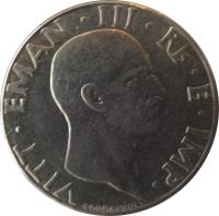 Italy coin 50 Centesimi - Vittorio Emanuele III - Non magnetic (1939 - 1940) obverse obverse of 50 Centesimi - Vittorio Emanuele III - Non magnetic (1939 - 1940) coin with KM# 76a from Italy. Inscription: VITT · EMAN · III · RE · E · IMP · G.ROMAGNOLI