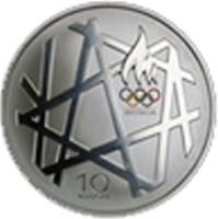 obverse of 10 Krooni - 2008 Summer Olympics in Bejing (2008) coin with KM# 48 from Estonia.