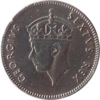 obverse of 50 Cents - George VI (1948 - 1952) coin with KM# 30 from British East Africa. Inscription: GEORGIVS SEXTVS REX