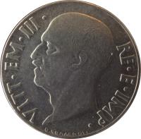 obverse of 20 Centesimi - Vittorio Emanuele III - Non magnetic with reeded edge (1939 - 1940) coin with KM# 75d from Italy. Inscription: VITT · EM · III · RE · E · IMP · G.ROMAGNOLI