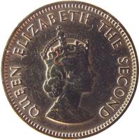 obverse of 1/4 Shilling - Elizabeth II - 1'st Portrait (1957 - 1960) coin with KM# 22 from Jersey. Inscription: QUEEN ELIZABETH THE SECOND