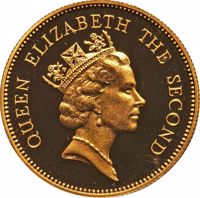 Hong Kong coin 1000 Dollars - Elizabeth II - 1986 Royal Visit of Queen Elizabeth II to Hong Kong (1986) obverse obverse of 1000 Dollars - Elizabeth II - 1986 Royal Visit of Queen Elizabeth II to Hong Kong (1986) coin with KM# 57 from Hong Kong. Inscription: QUEEN ELIZABETH THE SECOND