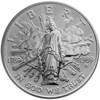 KM# 225 LIBERTY1789-1989SIN GOD WE TRUST.
