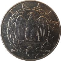 Italy coin 2 Lire - Vittorio Emanuele III - Non magnetic (1939 - 1940) reverse reverse of 2 Lire - Vittorio Emanuele III - Non magnetic (1939 - 1940) coin with KM# 78a from Italy. Inscription: ITALIA 1939 L. 2 XVII R