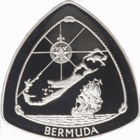 reverse of 3 Dollars - Elizabeth II - Bermuda Triangle (1996) coin with KM# 92 from Bermuda. Inscription: BERMUDA