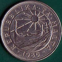 obverse of 50 Cents (1986) coin with KM# 81 from Malta. Inscription: ·REPUBBLIKA·TA'·MALTA· 1986