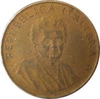 obverse of 200 Lire - FAO (1980) coin with KM# 107 from Italy. Inscription: REPUBBLICA ITALIANA GIANDOMENICO