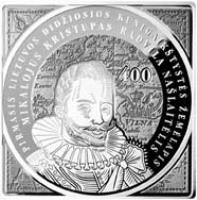 Lithuania coin 100 Litų - 400th anniversary of the issuance of the first map of the Grand Duchy of Lithuania (2013) reverse reverse of 100 Litų - 400th anniversary of the issuance of the first map of the Grand Duchy of Lithuania (2013) coin with KM# 198 from Lithuania. Inscription: PIRMASIS LIETUVOS DIDŽIOSIOS KUNIGAIKŠTYSTĖS ŽEMĖLAPIS MIKALOJUS KRISTUPAS RADVILA NAŠLAITĖLIS 4