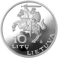 Lithuania coin 10 Litų - 5th World Lithuanians Sport Games (1995) obverse obverse of 10 Litų - 5th World Lithuanians Sport Games (1995) coin with KM# 97 from Lithuania. Inscription: 10 LITŲ LIETUVA